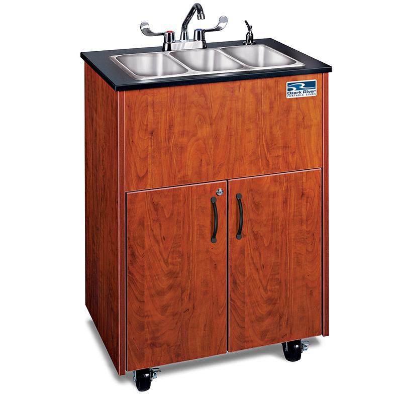 Ozark River Premier Series Triple Basin Portable Sink with Laminate Counter