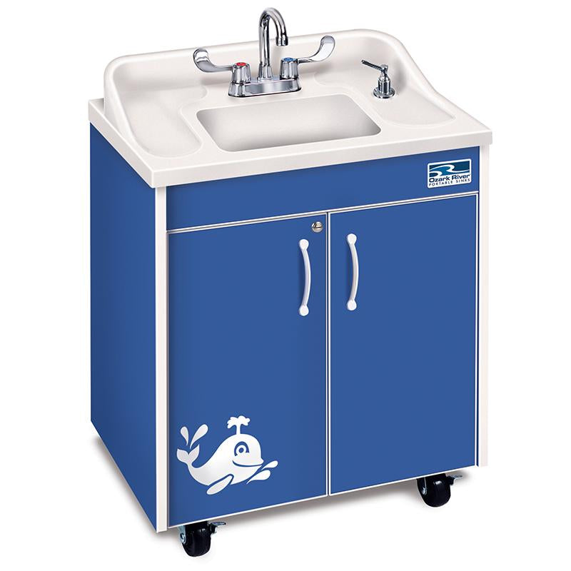 Ozark River Lil' Premier Splash Portable Child Height Sink-Blue with White or Stainless Steel Basin