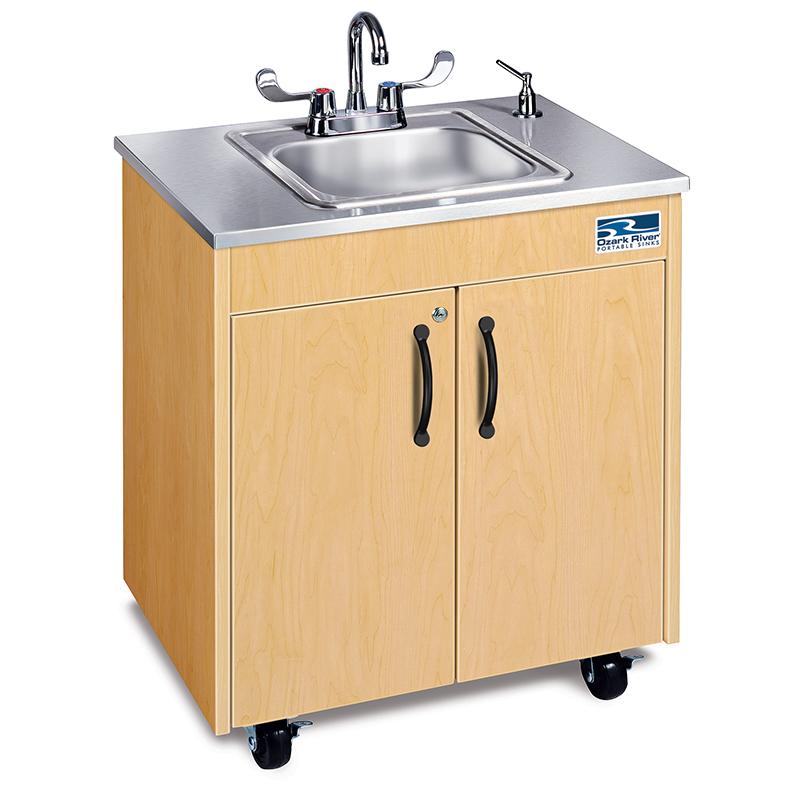 Ozark River Lil' Premier Portable Child Height Sink - Maple with Stainless Steel Counter/Basin