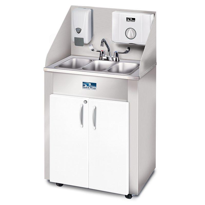 Ozark River Elite Pro3 Portable Hot Water Sink- Triple Basin w/Stainless Steel Top