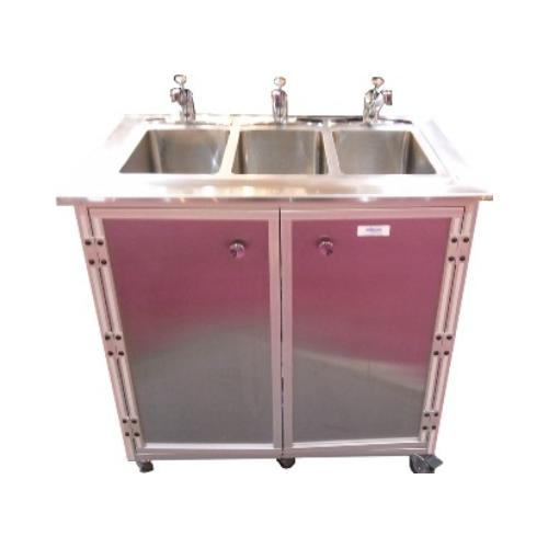 Monsam NSF Three Basin All Stainless Steel Portable Sink